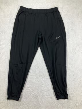 Nike Men's Running Pants Black Pockets Ankle Zipper Logo Athletic Jogging XL